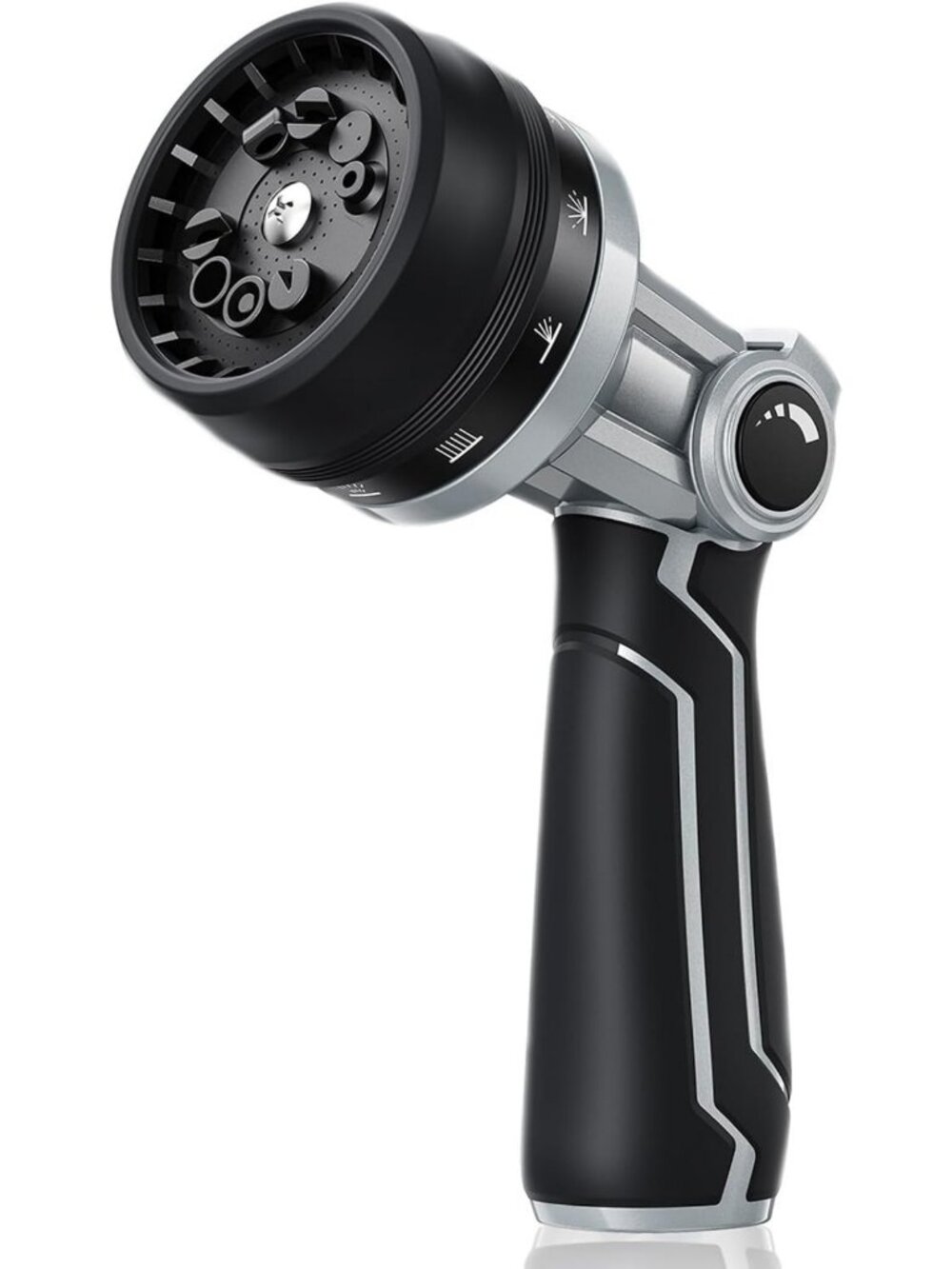 Heavy Duty Full-Metal Garden Hose Nozzle Sprayer with 10 Adjustable Patterns